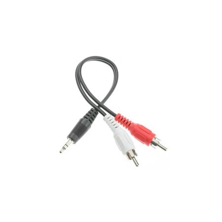 Cable Wholesale 3.5mm Stereo to Dual RCA Audio Adapter Cable, 3.5mm Male to Dual RCA Male (Red/White), 6 inch 30S1-01160